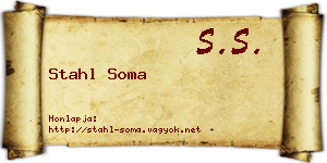 Stahl Soma névjegykártya